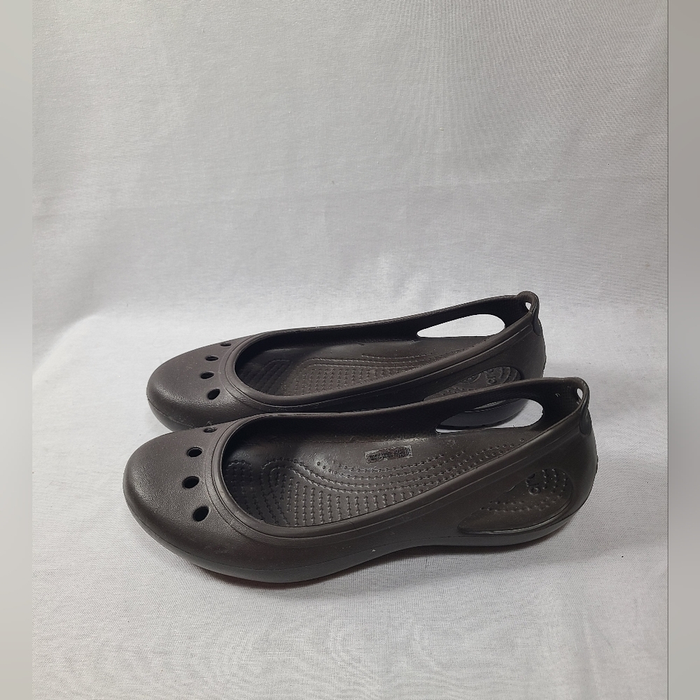 Crocs Women's Kadee Slingback Brown Flats Ballerina Slip on Shoes Sz 7 Womens